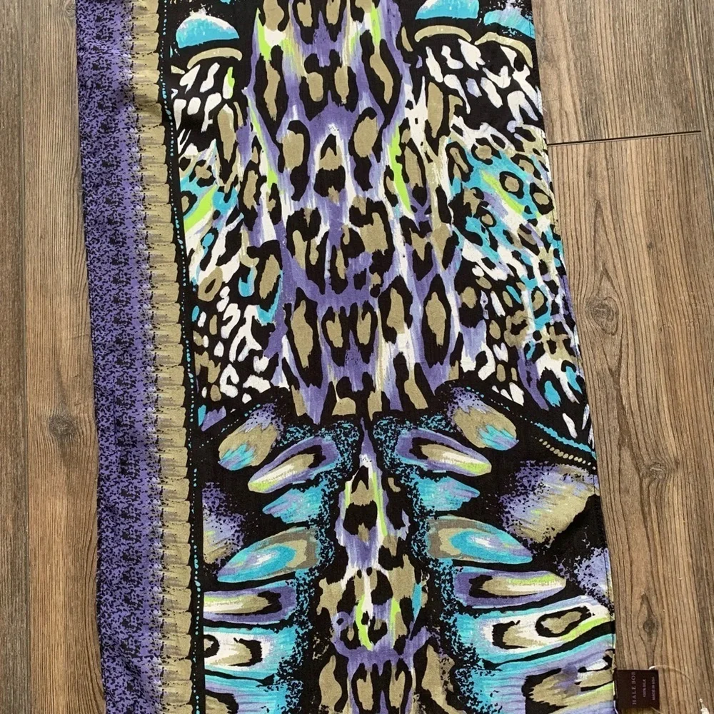 100% silk Vibrant Animal Print Scarf